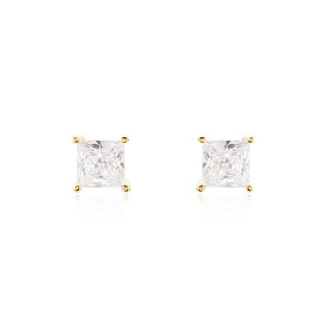 Boucle D'oreille Puce Unitaire Sofiane Plaqué Or Jaune Oxyde Zirconium - Puces Homme | Marc Orian