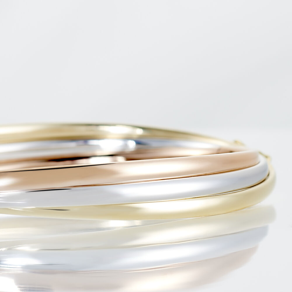 Bracelet Jonc Catalin 3 Fils Flexibles Or Tricolore - Bracelets joncs Femme | Marc Orian