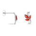 Boucles D'oreilles Puces Angie Or Blanc Diamant Et Rubis - Puces Femme | Marc Orian