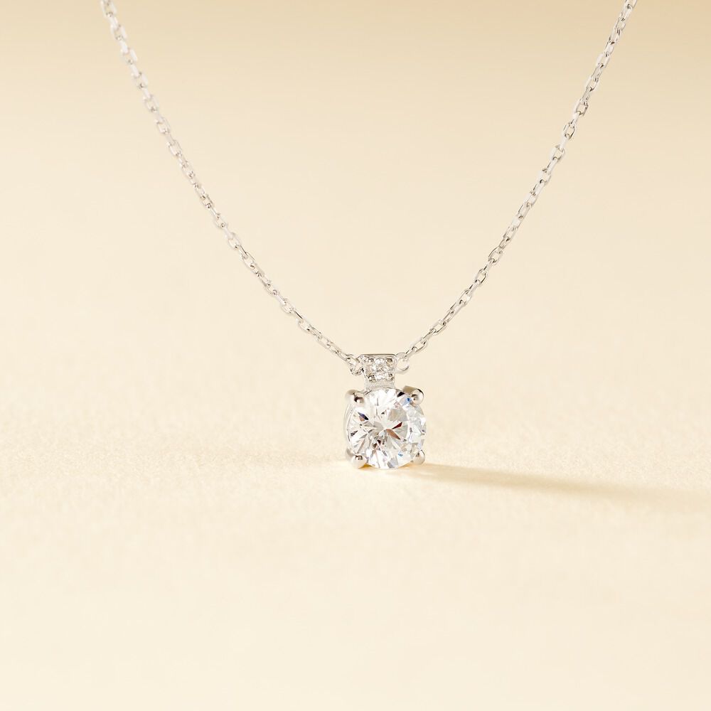 Collier Zilda Or Blanc Oxyde De Zirconium - Colliers avec pierres Femme | Marc Orian