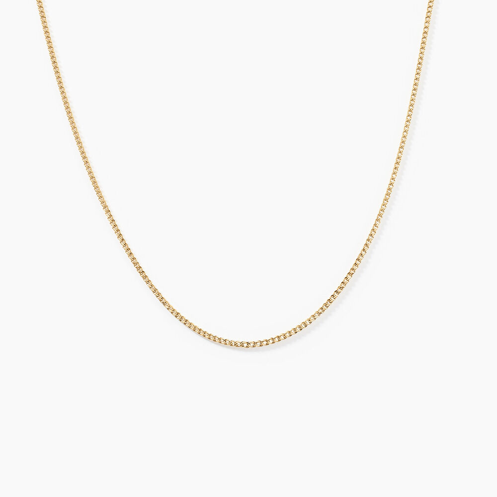 Cha&icirc;ne Ixia Maille Gourmette Diamantee Or Jaune - Chaines Femme | Marc Orian