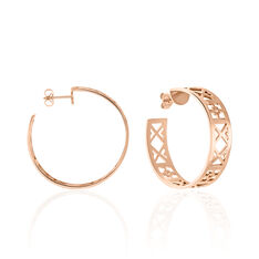 Créoles Airelle Acier Rose - Boucles d'oreilles Créoles Femme | Marc Orian