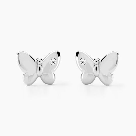 Boucles D'oreilles Puces Diep Argent Blanc Oxyde De Zirconium - Puces Femme | Marc Orian