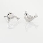 Boucles D'oreilles Puces Fulvie Dauphin 5 Or Blanc - Puces Femme | Marc Orian