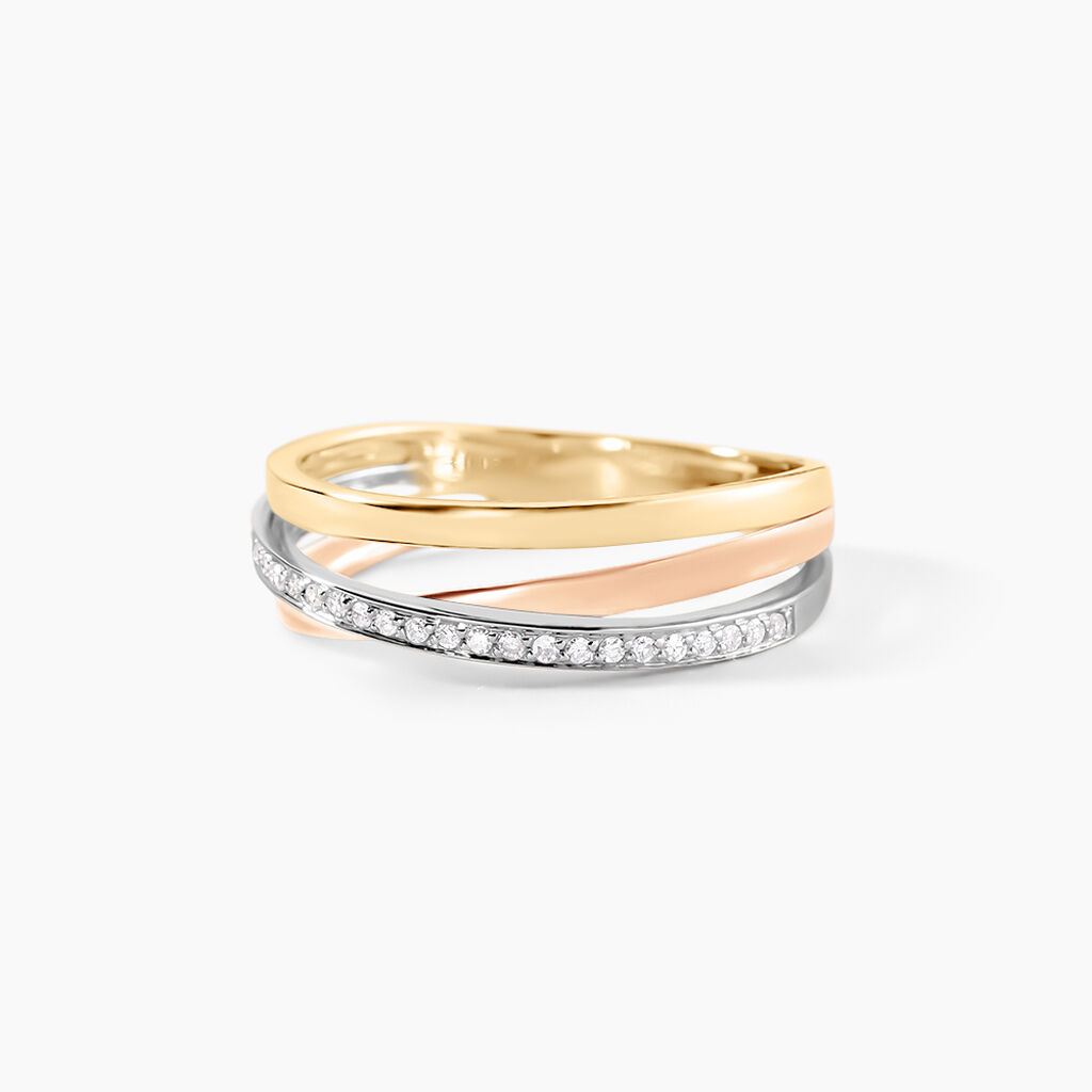 Bague Layan Or Tricolore Diamant - Bagues pierres précieuses Femme | Marc Orian