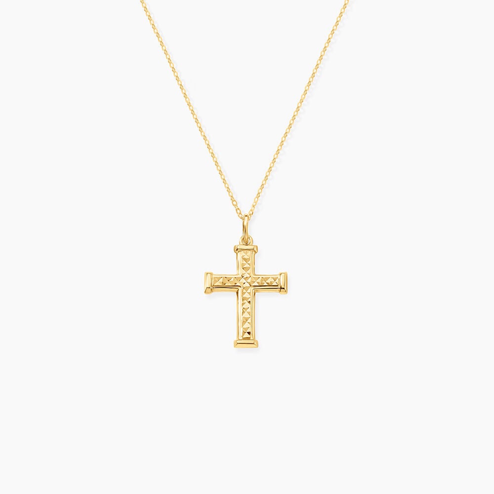 Pendentif Benny Croix Ciselee Or Jaune - Pendentifs Famille | Marc Orian