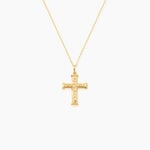 Pendentif Benny Croix Ciselee Or Jaune - Pendentifs Famille | Marc Orian