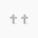 Boucles D'oreilles Puces Lola-rose Argent Blanc Oxyde De Zirconium - Puces Femme | Marc Orian