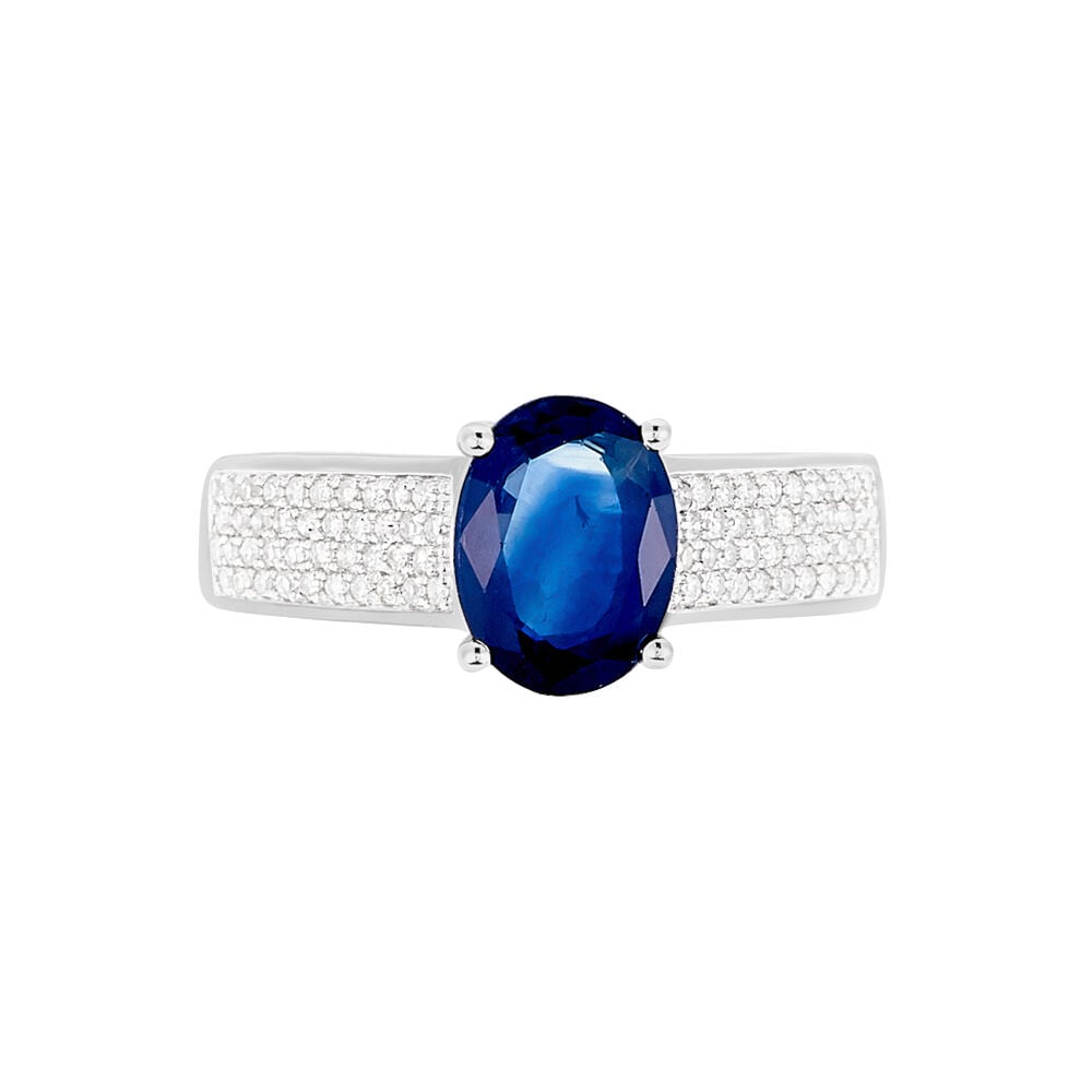 Bague Crista Or Blanc Saphir Et Diamant - Solitaires Femme | Marc Orian