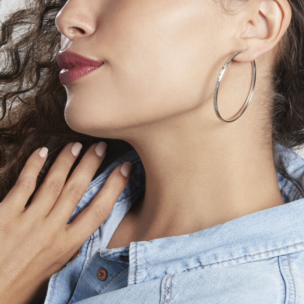 Créoles Argent Blanc Najiha - Créoles Femme | Marc Orian