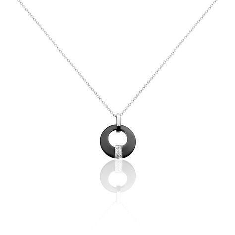 Collier Suzanne Argent Blanc Céramique Et Oxyde De Zirconium - Colliers avec pierres Femme | Marc Orian