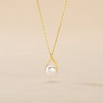 Collier Helin Or Jaune Perle De Culture Et Oxyde De Zirconium - Colliers avec pierres Femme | Marc Orian