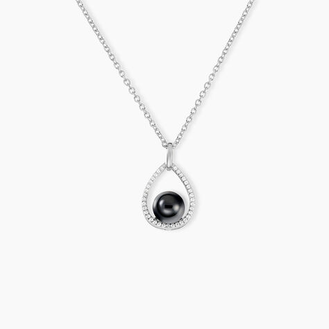 Collier Nerea Argent Blanc C&eacute;ramique Et Oxyde De Zirconium - Colliers avec pierres Femme | Marc Orian