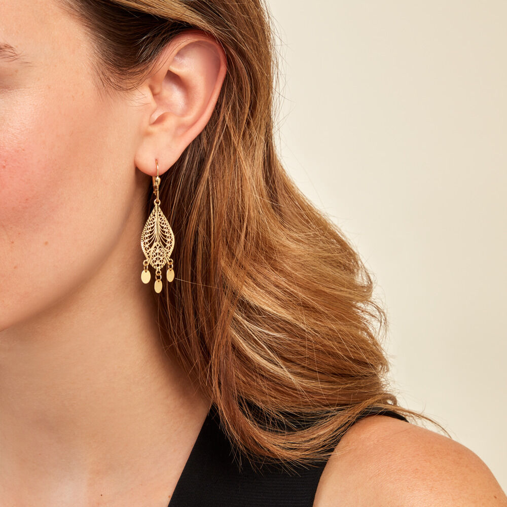 Boucles D'oreilles Pendantes Makari Or Jaune - Pendantes Femme | Marc Orian