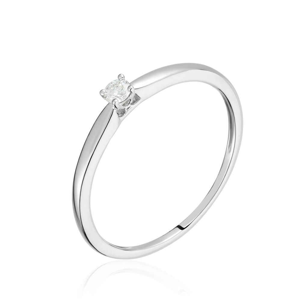 Bague Solitaire Or Blanc Flora Diamant - Solitaires Femme | Marc Orian