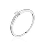 Bague Solitaire Or Blanc Flora Diamant - Solitaires Femme | Marc Orian