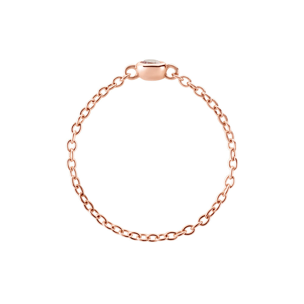 Bague Chaine Madalyn Argent Rose Oxyde De Zirconium - Solitaires Femme | Marc Orian