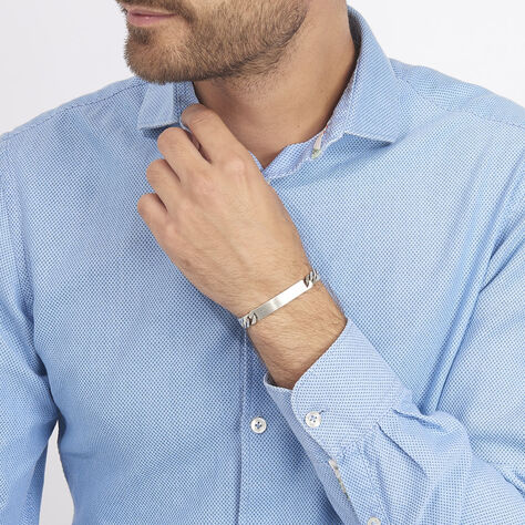Bracelet Identité Casper Argent Gris - Gourmettes Homme | Marc Orian