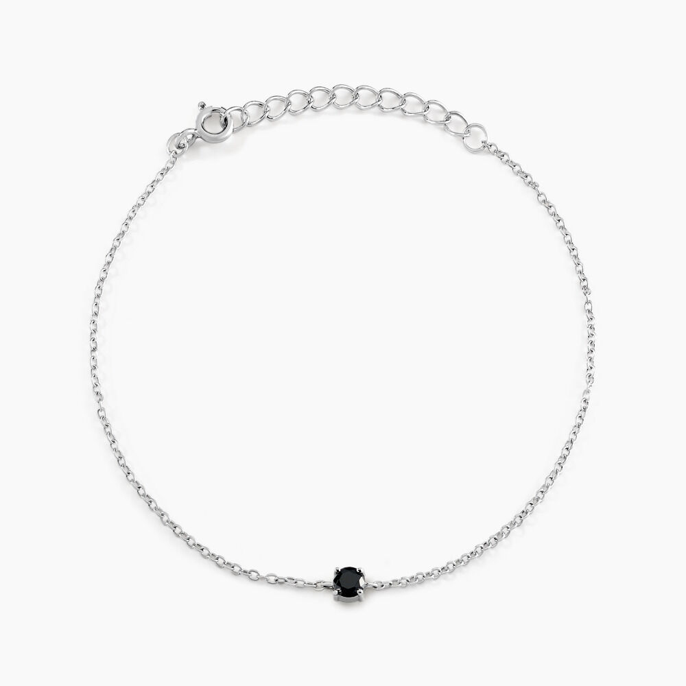 Bracelet Lylwenn Argent Blanc Oxyde De Zirconium Noir - Bracelets chaînes Femme | Marc Orian