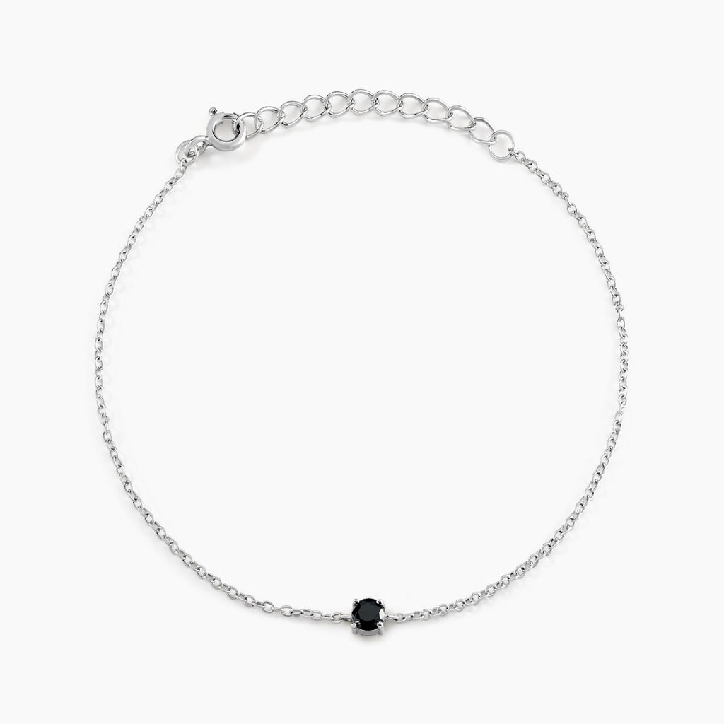 Bracelet Lylwenn Argent Blanc Oxyde De Zirconium Noir - Bracelets chaînes Femme | Marc Orian