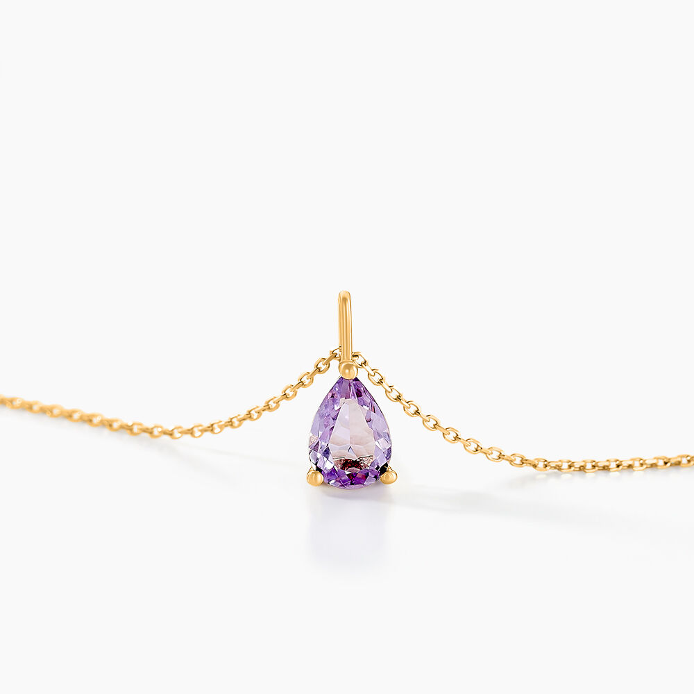 Collier Goutte Or Jaune Amethyste - Colliers avec pierres Femme | Marc Orian