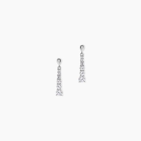 Boucles D'oreilles Pendantes Dervla Argent Rhodi&eacute; Oxyde De Zirconium - Pendantes Femme | Marc Orian