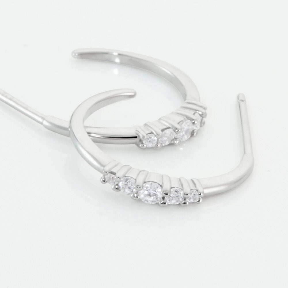 Cr&eacute;oles Anemone Argent Blanc Oxyde De Zirconium - Cr&eacute;oles Femme | Marc Orian