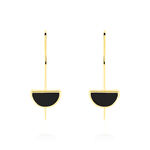 Boucles D'oreilles Pendantes Florica Or Jaune Onyx - Pendantes Femme | Marc Orian
