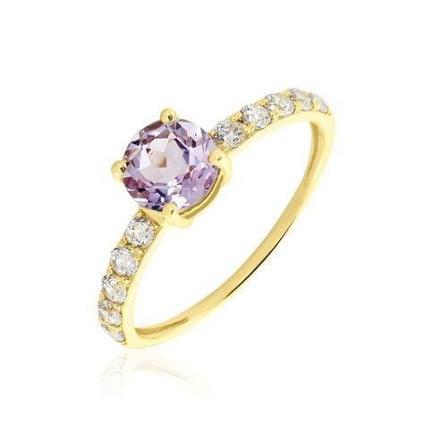 Bague Or Jaune Monroe Amethyste Oxydes De Zirconium - Bagues pierres fines Femme | Marc Orian