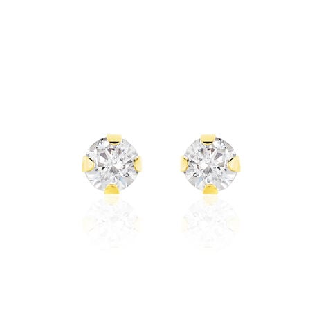 Boucles D'oreilles Puces Eddie Or Jaune Oxyde De Zirconium - Puces Femme | Marc Orian