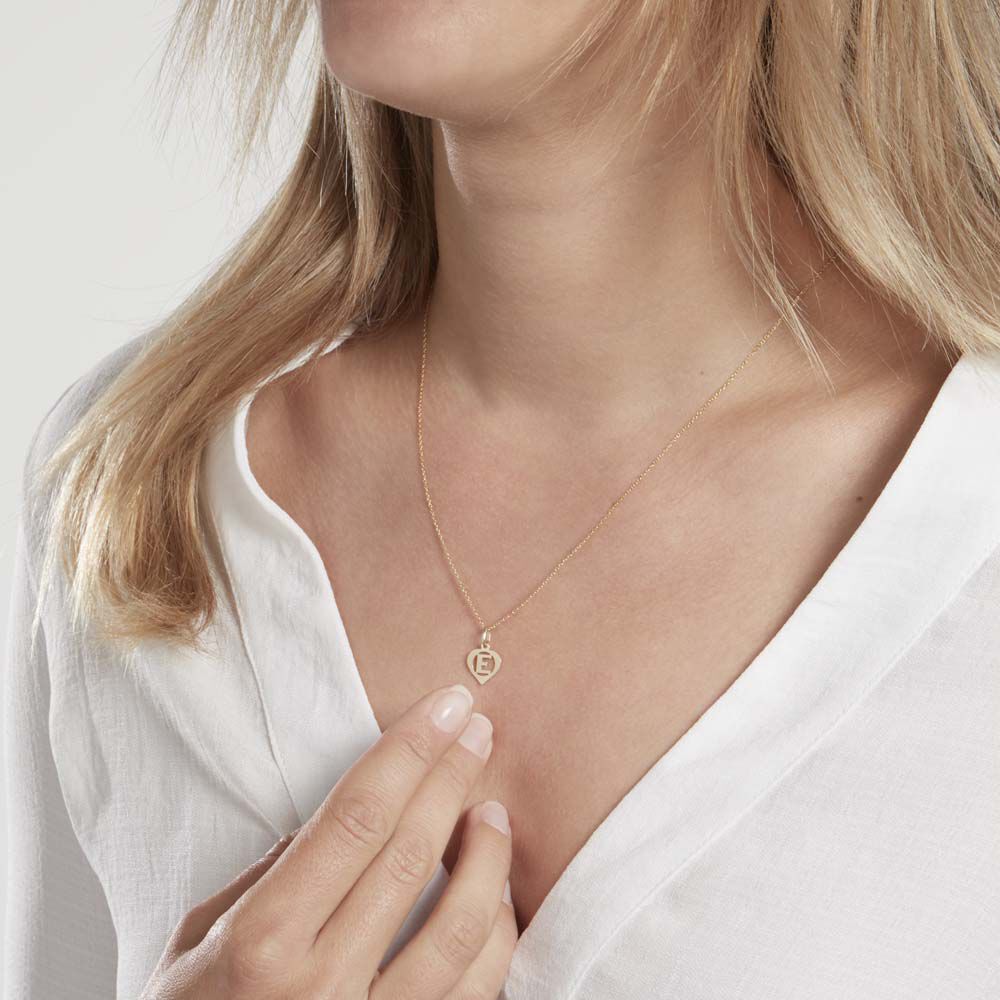 Pendentif Eudocie Coeur Lettre Or Jaune - Pendentifs Femme | Marc Orian