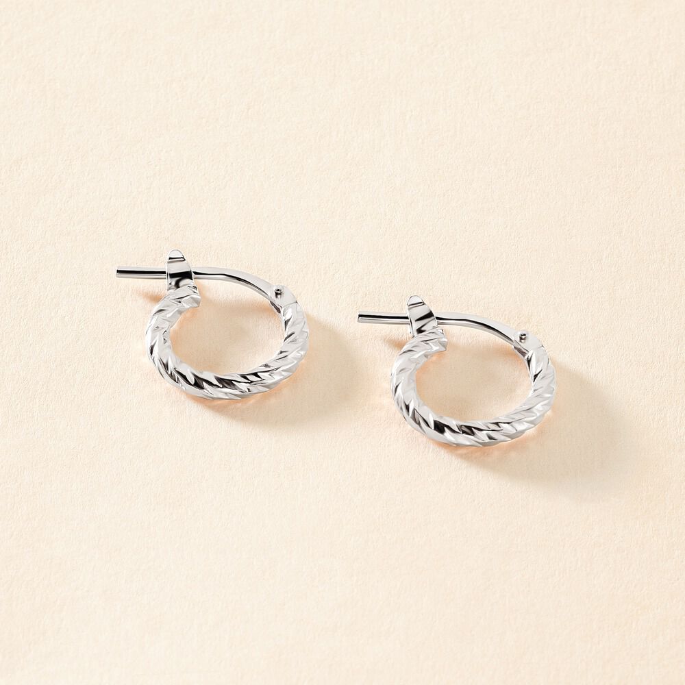 Créoles Djulia Argent Blanc - Créoles Femme | Marc Orian