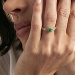 Bague Carlton Or Jaune Emeraude Diamant - Bagues vintage Femme | Marc Orian