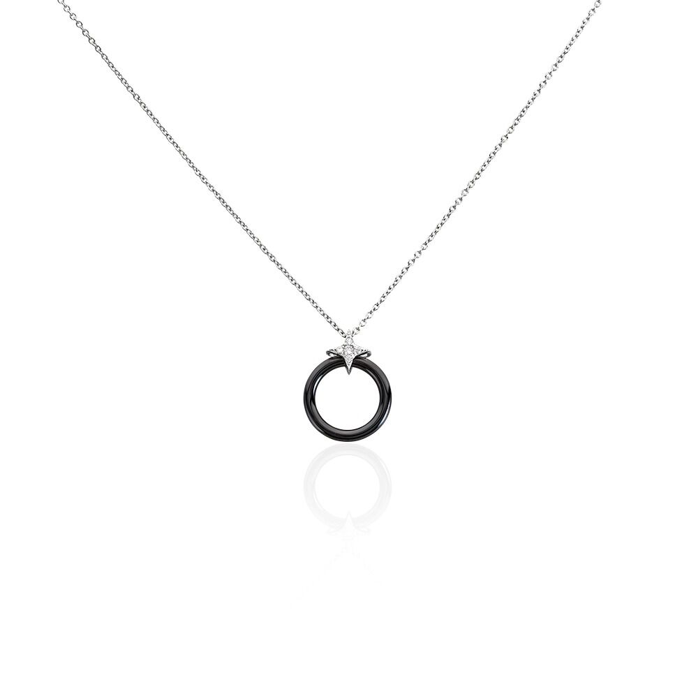 Collier Merelle Argent Blanc Céramique Oxyde De Zirconium - Colliers avec pierres Femme | Marc Orian