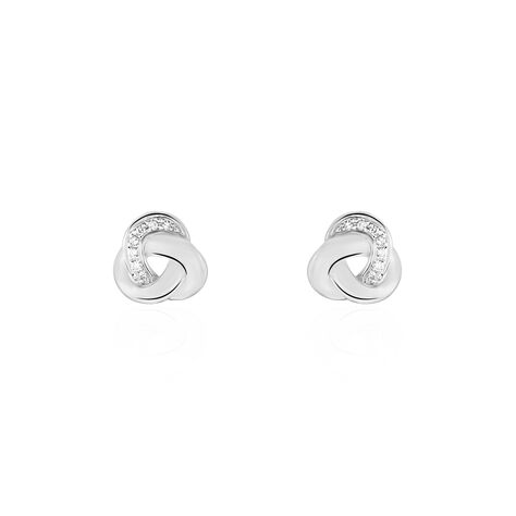 Boucles D'oreilles Puces Mastrona Or Blanc Diamant - Boucles d'oreilles Pendantes Femme | Marc Orian