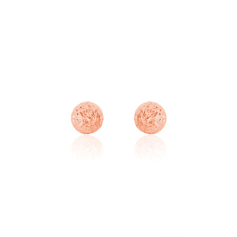 Boucles D'oreilles Puces Fidelia Boule Diamantee Or Rose - Clous d'oreilles Femme | Marc Orian