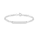 Bracelet Identit&eacute; Vivian Argent Blanc - Gourmettes Enfant | Marc Orian