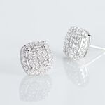 Boucles D'oreilles Puces Or Blanc Naveen Diamants Synth&eacute;tiques - Puces Femme | Marc Orian