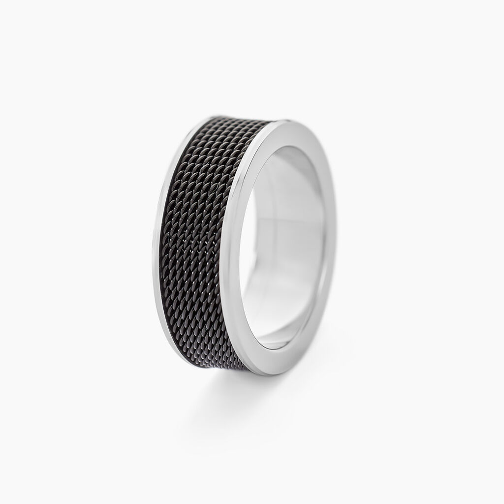 Bague Black Love Acier Bicolore - Bijoux fantaisie Homme | Marc Orian