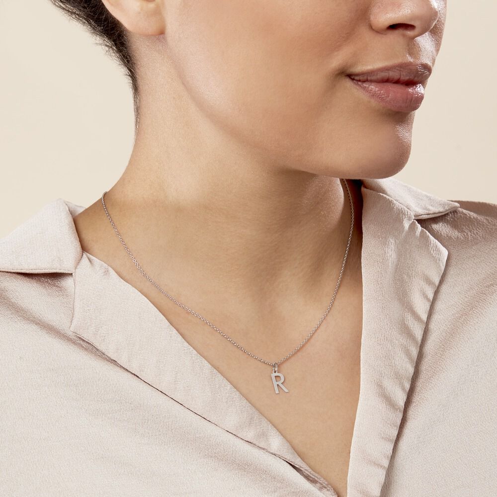 Pendentif Ionia Lettre Or Blanc - Pendentifs Famille | Marc Orian