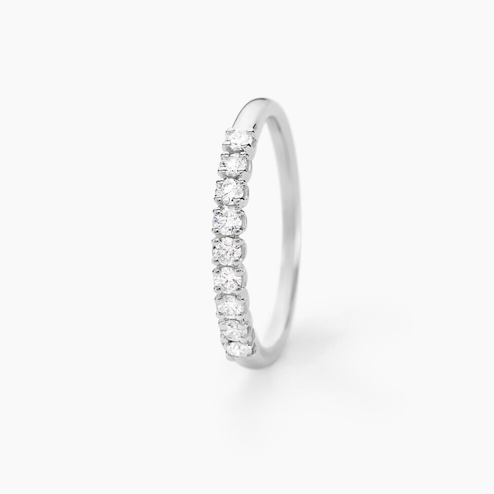 Alliance Hera Or Blanc Diamant - Alliances avec pierres Femme | Marc Orian