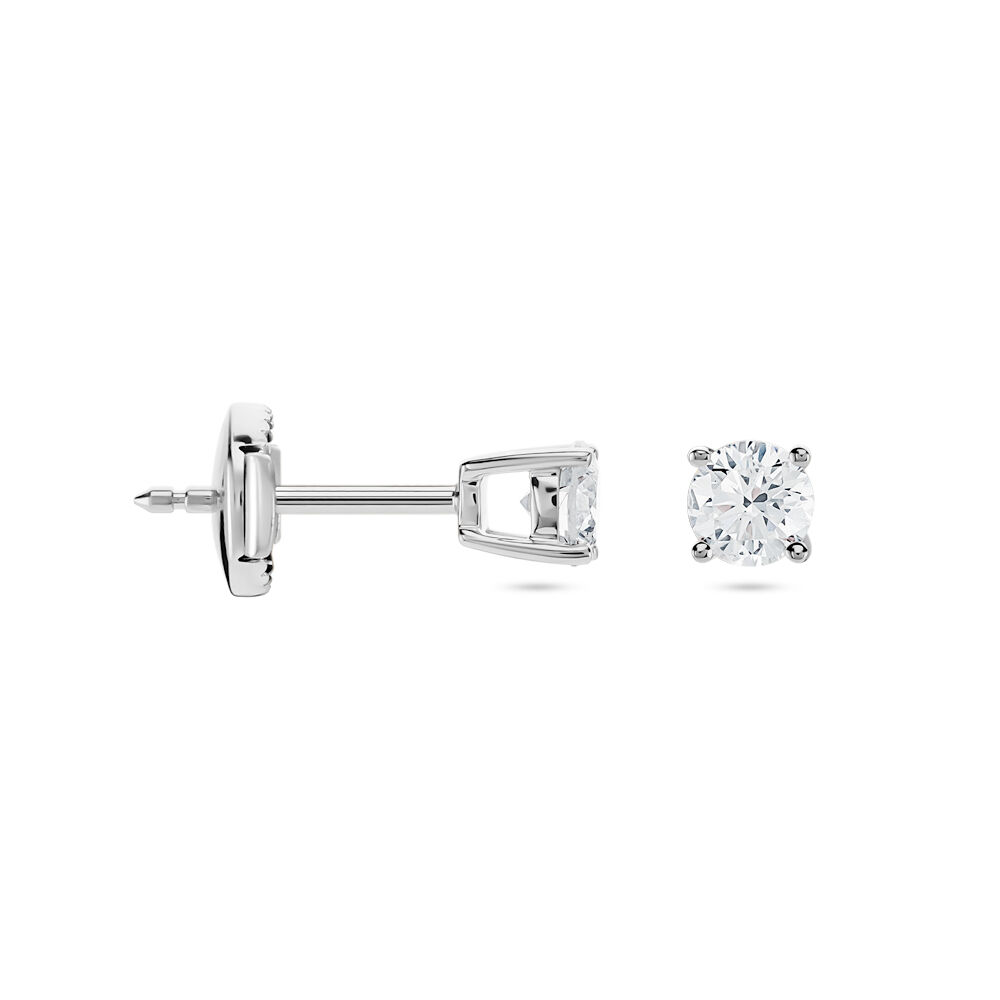 Boucles D'oreilles Puces Or Blanc Aphrodite Diamant - Puces Femme | Marc Orian