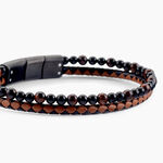 Bracelet Cuir De Vache Marron Oeil De Tigre - Bracelets cuir Homme | Marc Orian