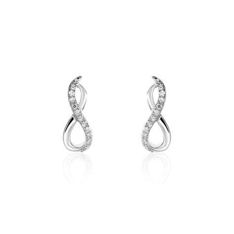 Boucles D'oreilles Puces Osanna Or Blanc Diamants - Puces Femme | Marc Orian
