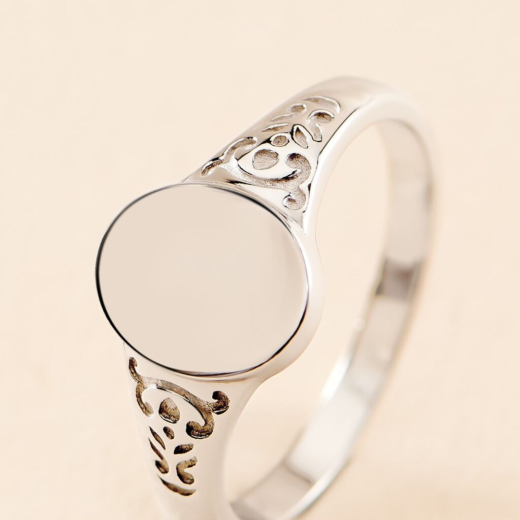 Chevalière Giacoma Argent Blanc - Chevalières Femme | Marc Orian