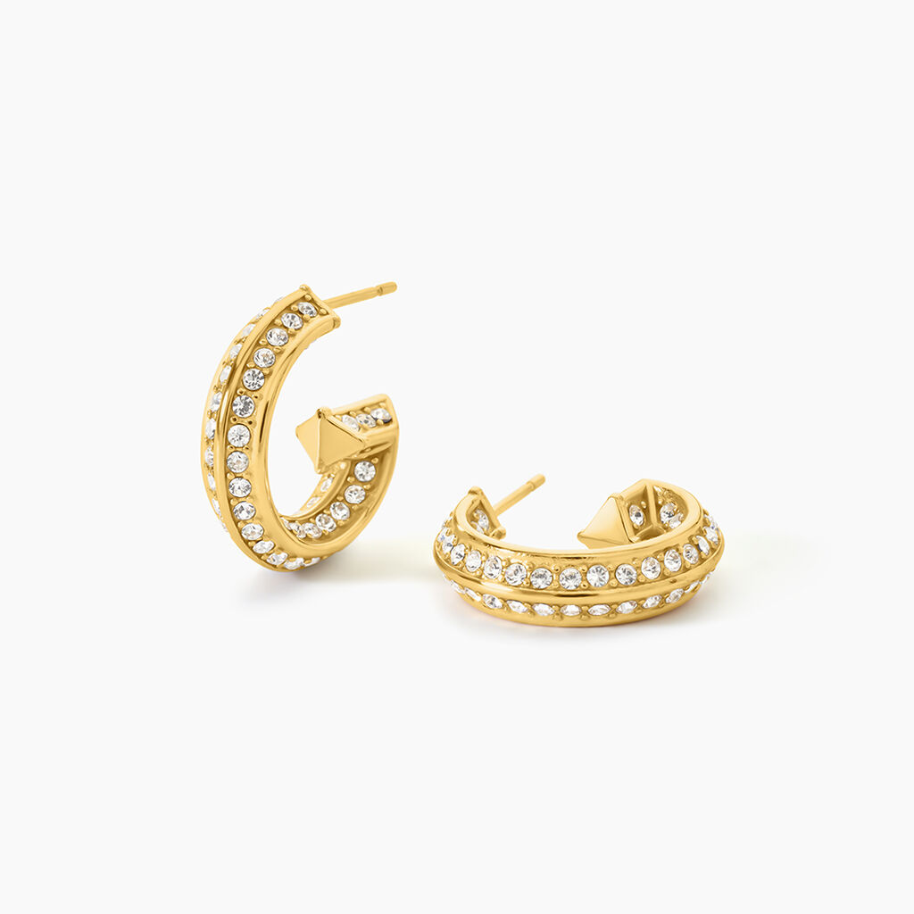 Cr&eacute;oles Guess G Crystal Acier Jaune Oxyde De Zirconium - Cr&eacute;oles Femme | Marc Orian