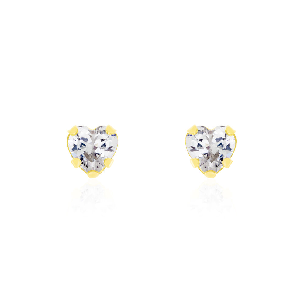 Boucles D'oreilles Puces Daria Coeur Or Jaune Oxyde - Puces Femme | Marc Orian