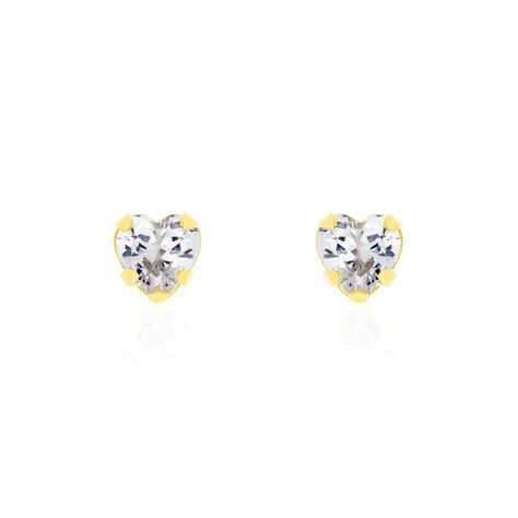 Boucles D'oreilles Puces Daria Coeur Or Jaune Oxyde - Puces Femme | Marc Orian