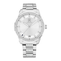 cadran argenté fond blanc bracelet acier argenté