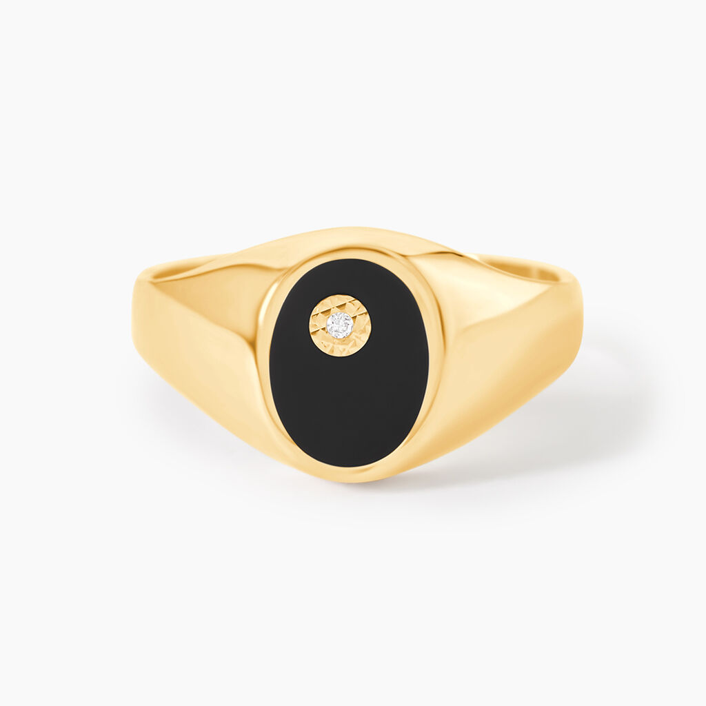 Chevali&egrave;re Giles Or Jaune Onyx Diamant - Chevali&egrave;res Homme | Marc Orian